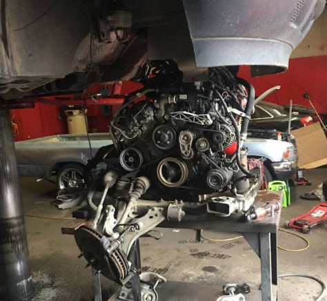 Car getting maintenance