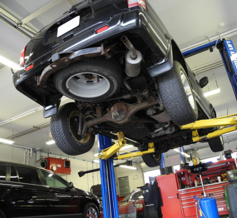 Car getting repaired